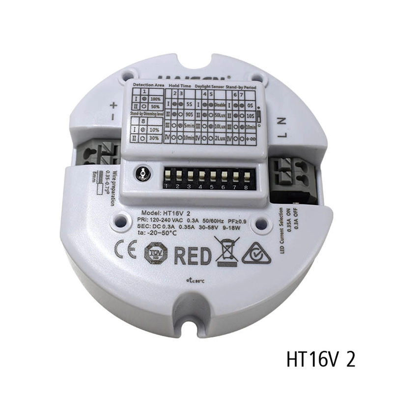 Bộ điều chỉnh độ sáng cảm biến chuyển động Công tắc cảm biến tần số 5.8G Công suất LED 9-18W
