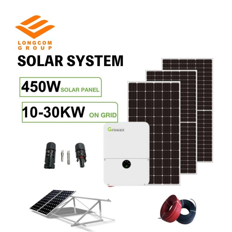 Bộ chứng nhận TUV CE Năng lượng mặt trời trên lưới Hệ thống năng lượng mặt trời 10-30kw Hệ thống bảng điều khiển năng lượng mặt trời