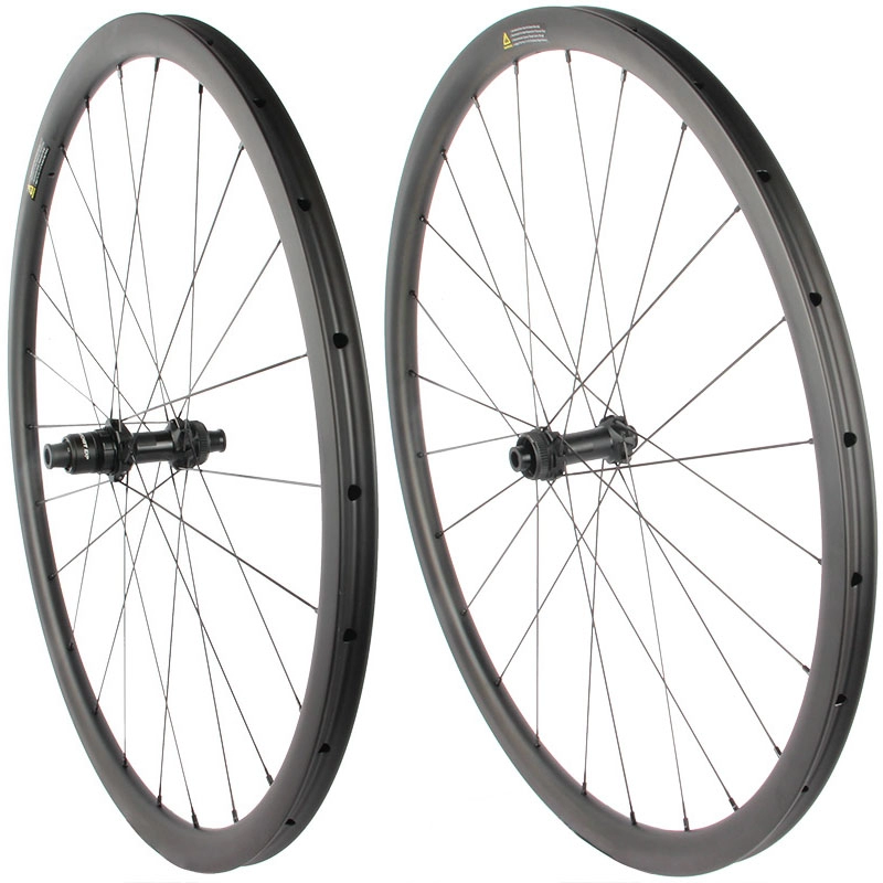Bộ bánh xe đĩa carbon 700C Xe đạp đường trường 28mm Phanh đĩa rộng Ống carbon