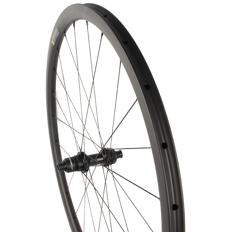 Bộ bánh xe đĩa carbon 700C Xe đạp đường trường 27mm Phanh đĩa rộng Ống carbon