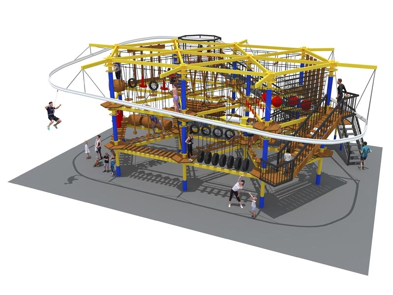 Công viên phiêu lưu mạo hiểm Zipline Roller Coaster trong nhà