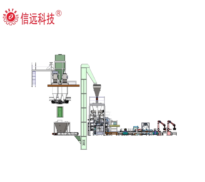 Dây chuyền đóng gói phân bón dạng bột hòa tan trong nước dạng túi nặng