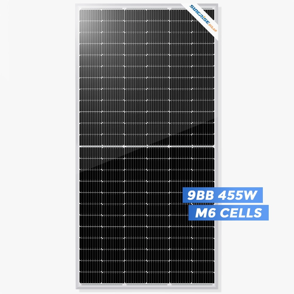 Bảng điều khiển năng lượng mặt trời 144cell 166mm Half Cut 455w với hiệu quả mô-đun tuyệt vời