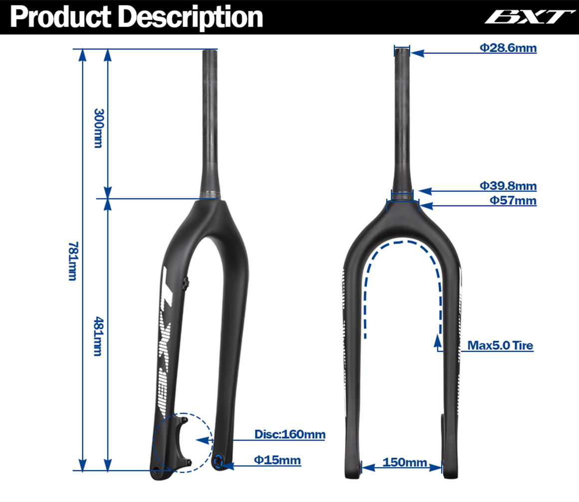 carbon fiber snow fatbike fork