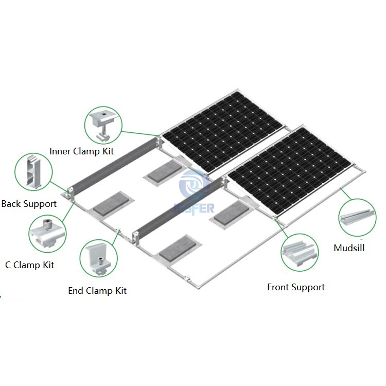 Hệ thống lắp đặt chấn lưu PV năng lượng mặt trời mái phẳng