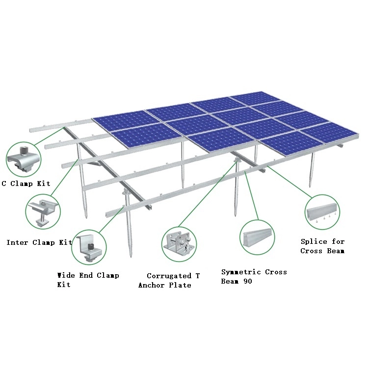 Hệ thống lắp đặt năng lượng mặt trời tùy chỉnh Giá đỡ mặt đất