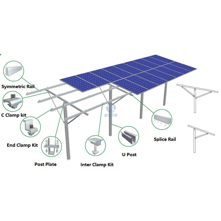 Hệ thống hỗ trợ kết cấu mặt đất bằng năng lượng mặt trời PV đôi cọc