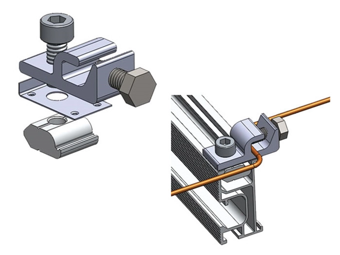 Bảng điều khiển năng lượng mặt trời gắn Lug tiếp đất