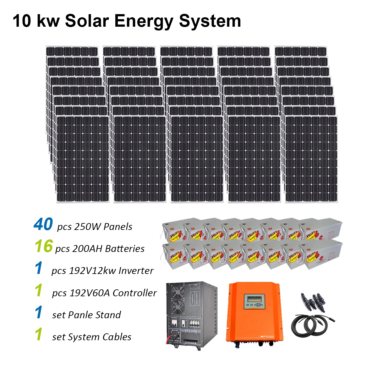 Biến tần Hệ thống điện năng lượng mặt trời sóng hình sin tinh khiết đặt trên sàn 10kw