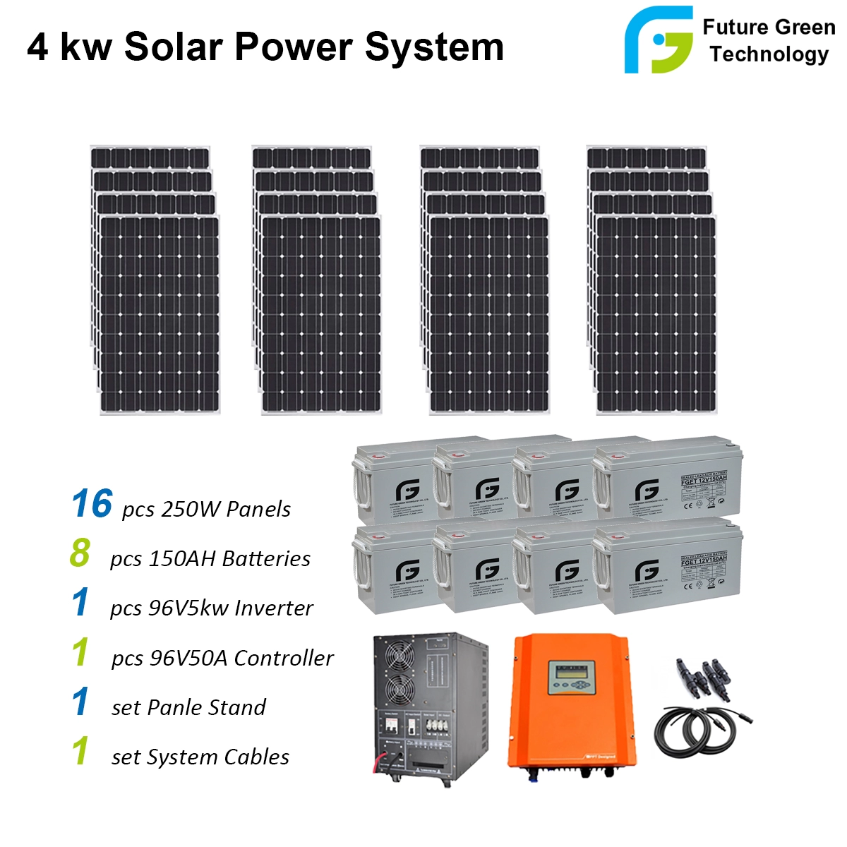 Trang chủ 4kw Sử dụng ngoài lưới Bộ hệ thống năng lượng mặt trời PV Bảng điều khiển năng lượng điện