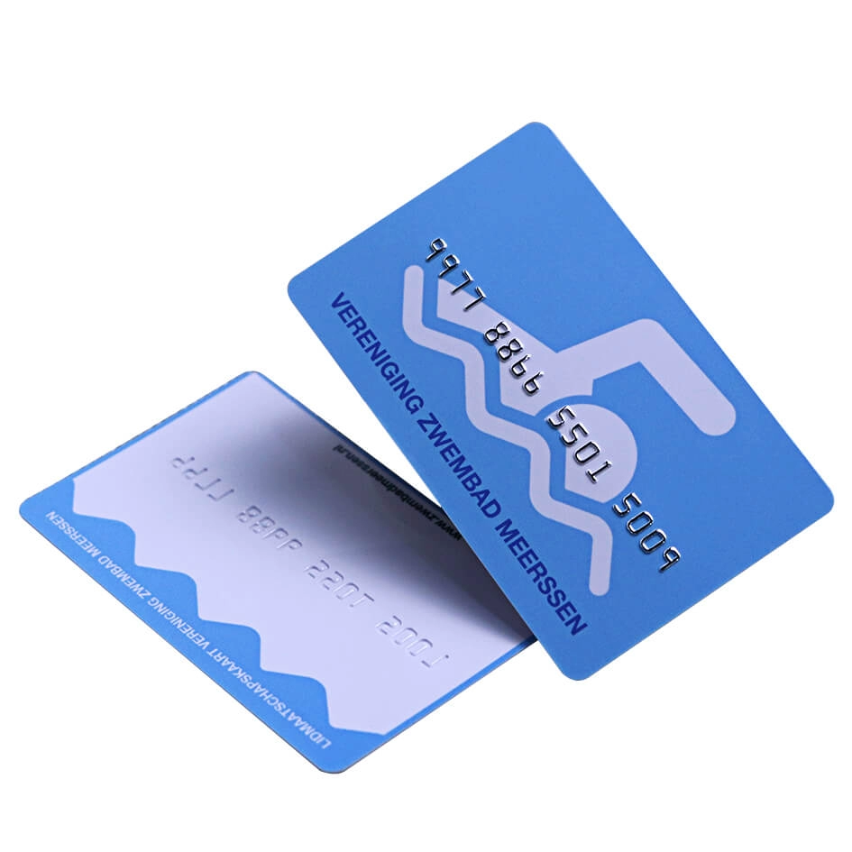 13,56MHz RFID FM08 PVC Thẻ khách hàng thân thiết với đánh số nổi