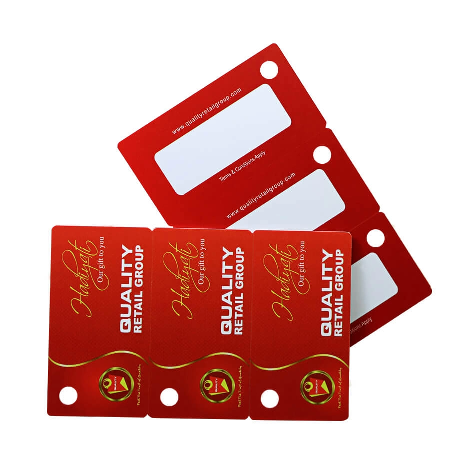 Có thể in CR80 30Mil 3Up Thẻ khóa đục lỗ sẵn Thẻ PVC để khuyến mãi