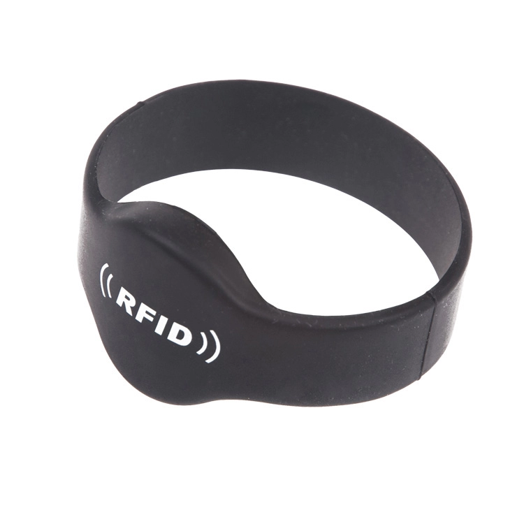 Vòng đeo tay silicone đen OEM RFID TK4100 tùy chỉnh cho các sự kiện