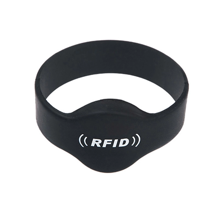 Vòng đeo tay silicone đen OEM RFID TK4100 tùy chỉnh cho các sự kiện