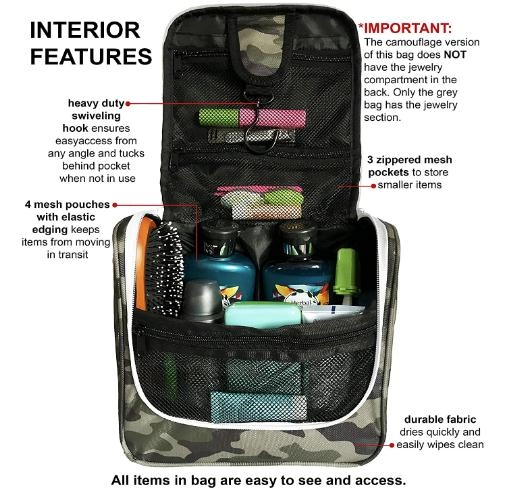Túi đựng đồ vệ sinh treo du lịch cho nam và nữ Bộ dụng cụ lớn Túi đựng mỹ phẩm trang điểm cho phụ kiện, đồ vệ sinh