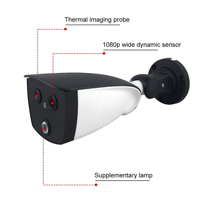 Máy ảnh chụp ảnh nhiệt hai mắt AI không tiếp xúc Giải pháp hệ thống đo nhiệt độ và sàng lọc sốt quang phổ hai mặt