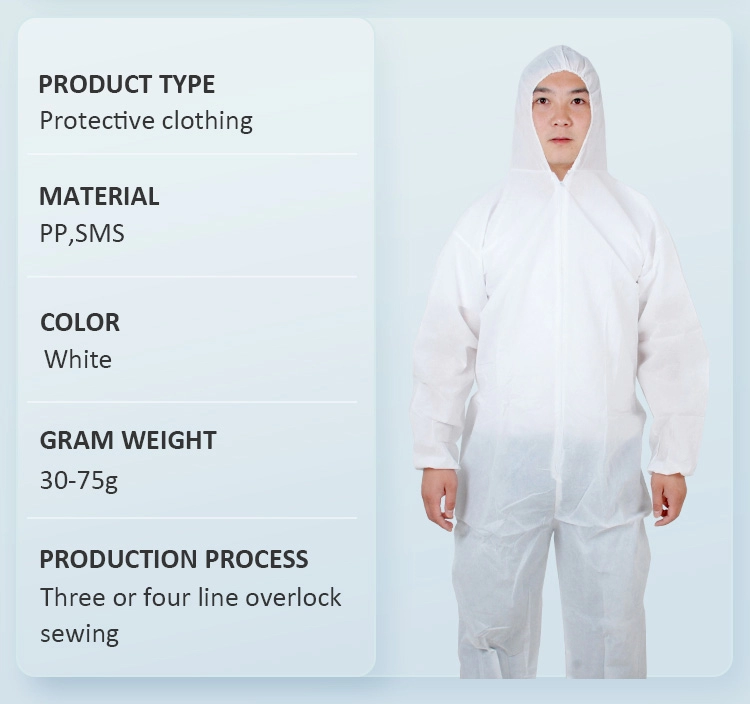 Bộ quần áo y tế dùng một lần có bộ bảo vệ bộ đồ cách ly màu trắng tổng thể