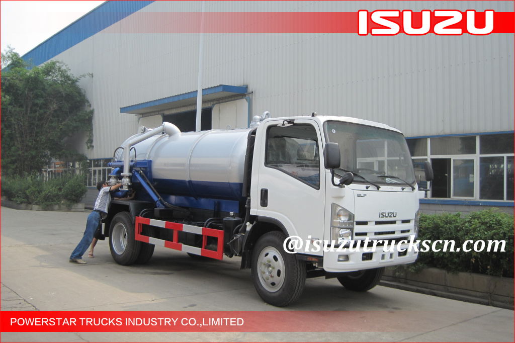 8000Liter ELF 700P Isuzu Septic suction Tanker Trucks