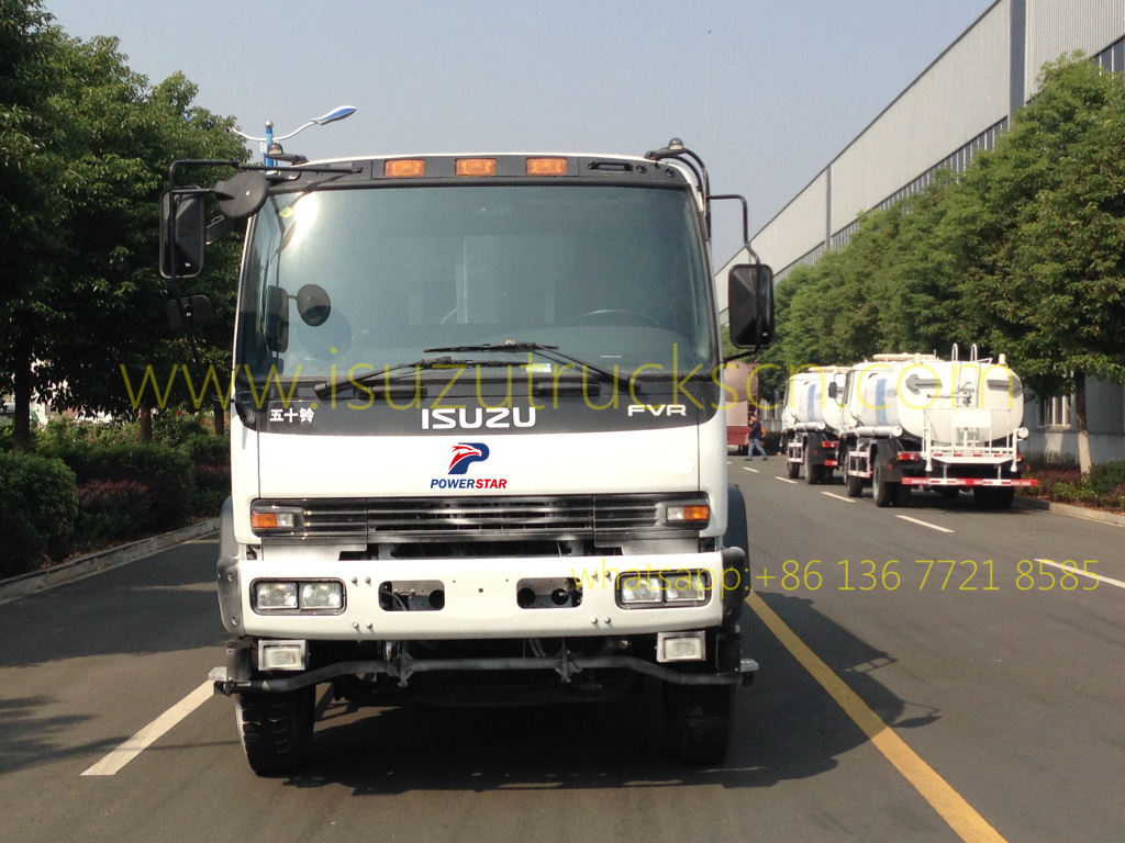 details picture and specification for rear loader garbage truck Isuzu 14 cbm