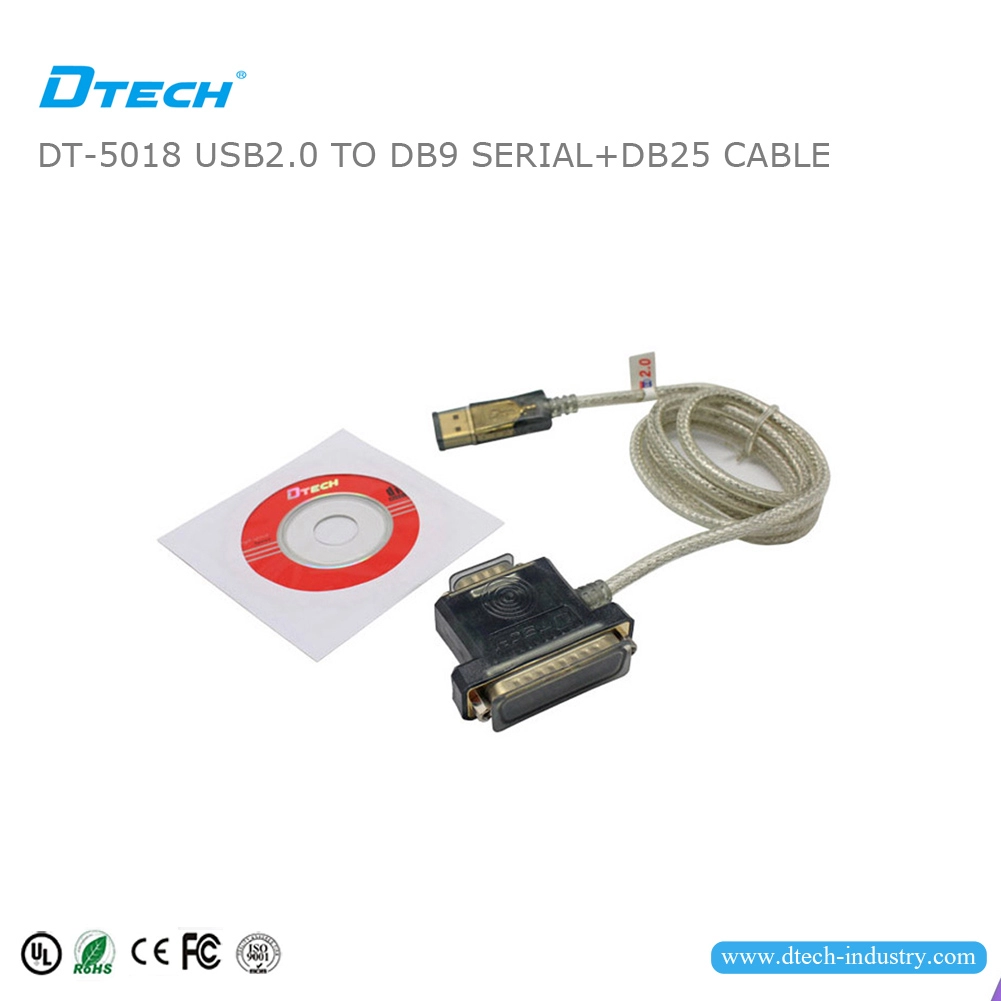 DTECH DT-5018 Cáp chuyển đổi USB 2.0 sang RS232 DB9 và DB25