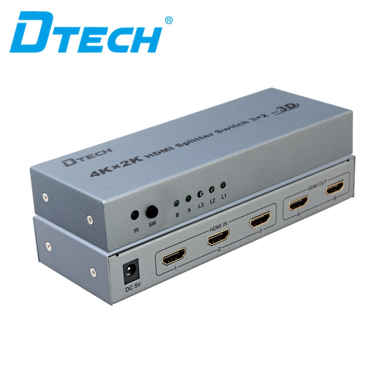 Bộ chia HDMI DTECH DT-7432 chuyển đổi 3 thành 2