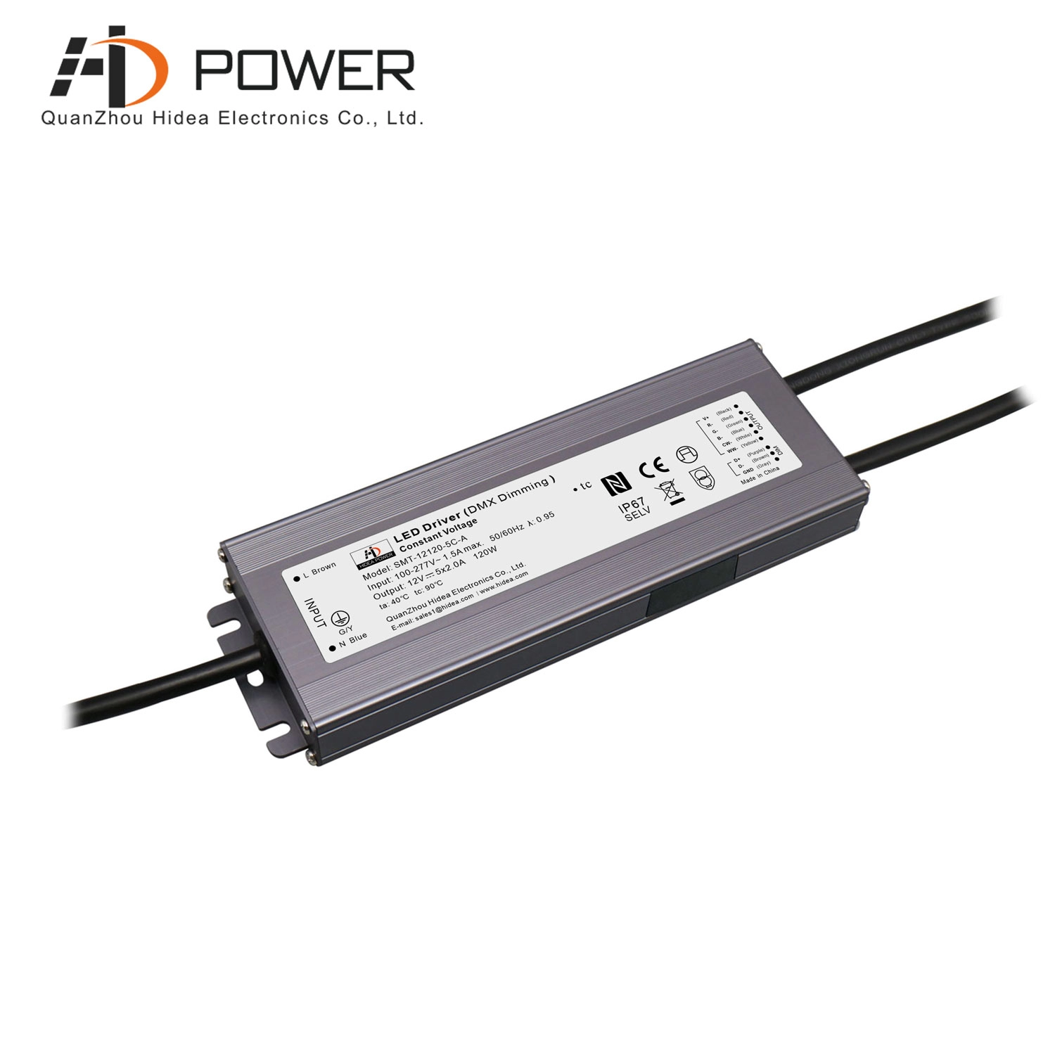 Trình điều khiển cung cấp điện dải LED có thể điều chỉnh độ sáng 12v DMX ip67