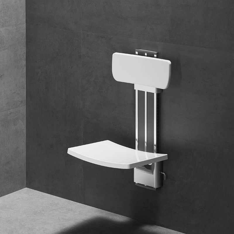 ghế tắm cố định trên tường có tựa lưng có thể điều chỉnh