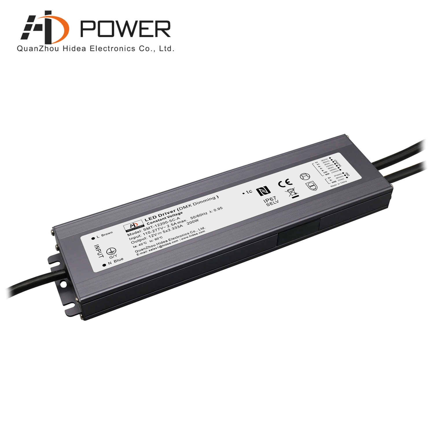 200w 12 volt led biến áp điều chỉnh độ sáng DMX cho RGBCW