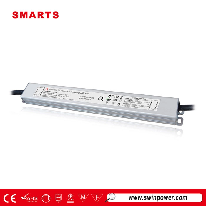 Bộ nguồn IP67 chống thấm nước 12v 60w trình điều khiển đèn LED có thể thay đổi độ sáng cho đèn dải LED