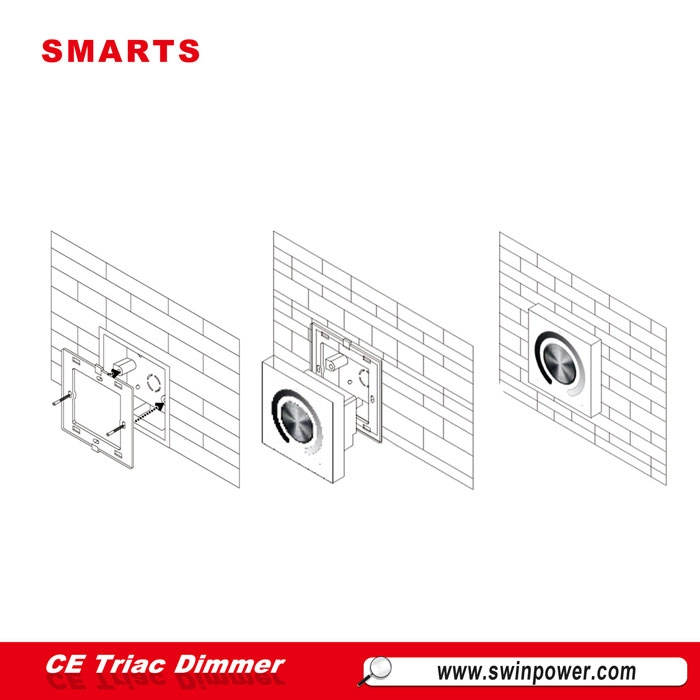 Thiết kế mới Bộ điều chỉnh ánh sáng LED tiêu chuẩn Châu Âu Bộ điều chỉnh độ sáng theo đường viền 220VAC.