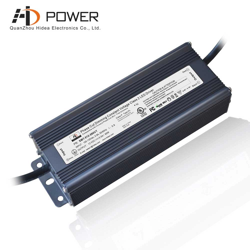 Trình điều khiển ánh sáng bảng điều khiển LED chống nước IP67 12v 60w Triac Đèn LED điện áp không đổi có thể thay đổi độ sáng