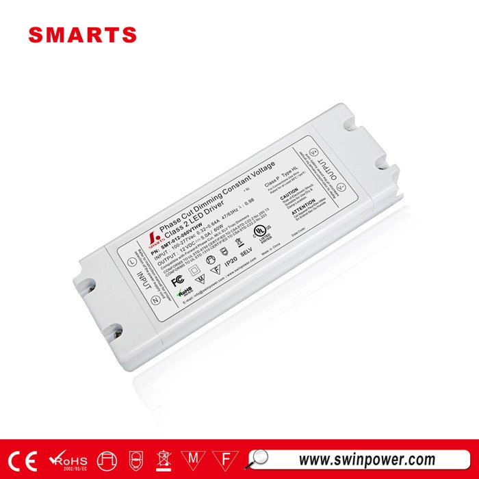 Nguồn điện AC 220V sang DC Bộ điều khiển đèn LED có thể thay đổi độ sáng triac 60w DC 12V 24V LED biến áp