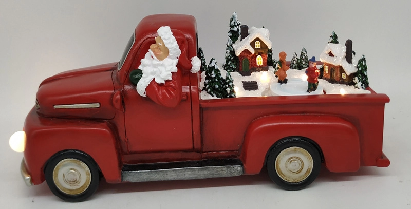 Xe của ông già Noel có đèn LED di chuyển xung quanh trẻ em