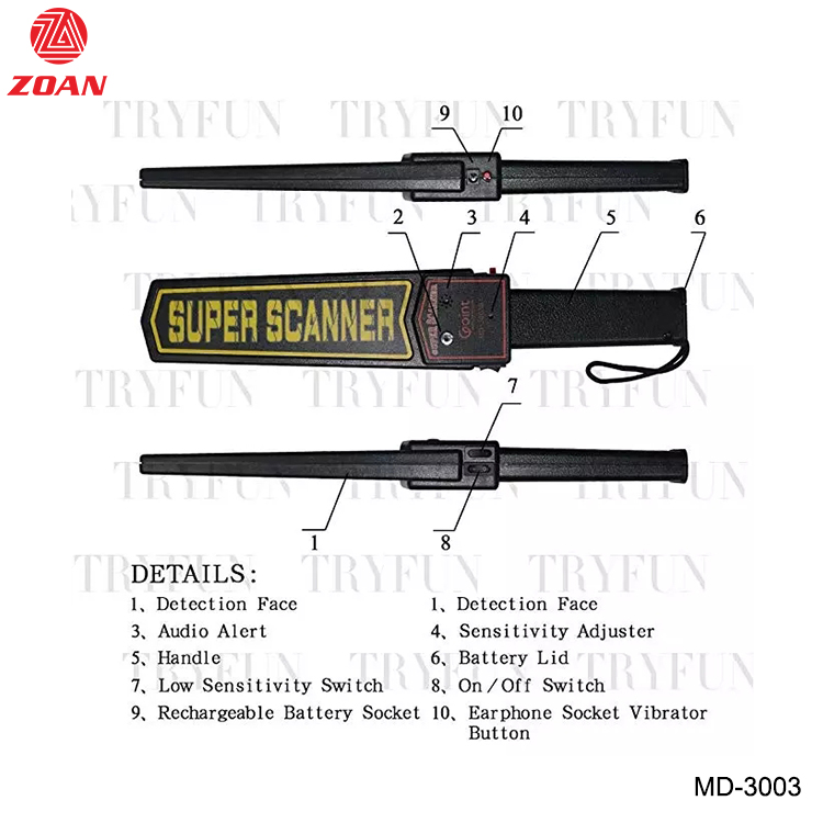 Security Hand Held Metal Detector