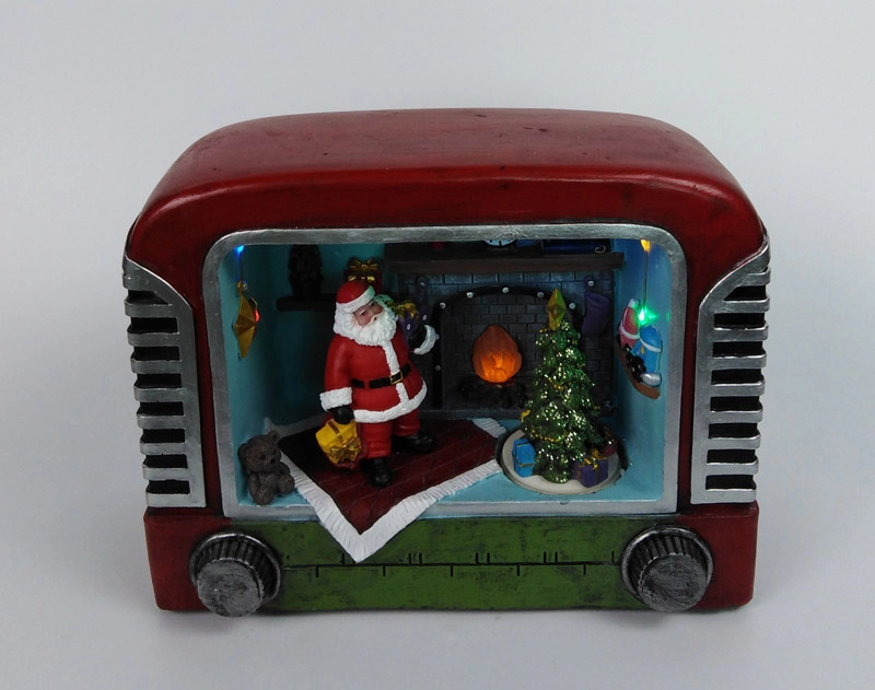 Hội thảo về ông già Noel bằng đèn LED Xmas với cây Giáng sinh di chuyển bên trong TV