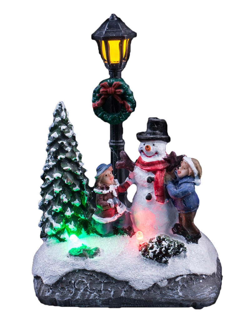 Thắp sáng khung cảnh Giáng sinh với trẻ em trang trí người tuyết