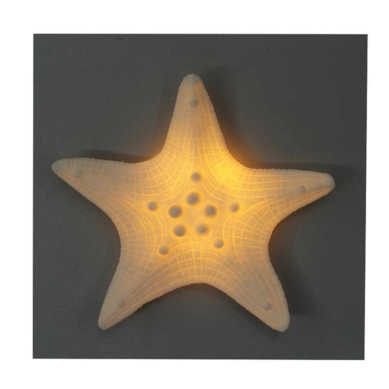 Thiết kế ngôi sao biển được trang trí bằng gỗ MDF để làm thủ công với đèn LED để trang trí