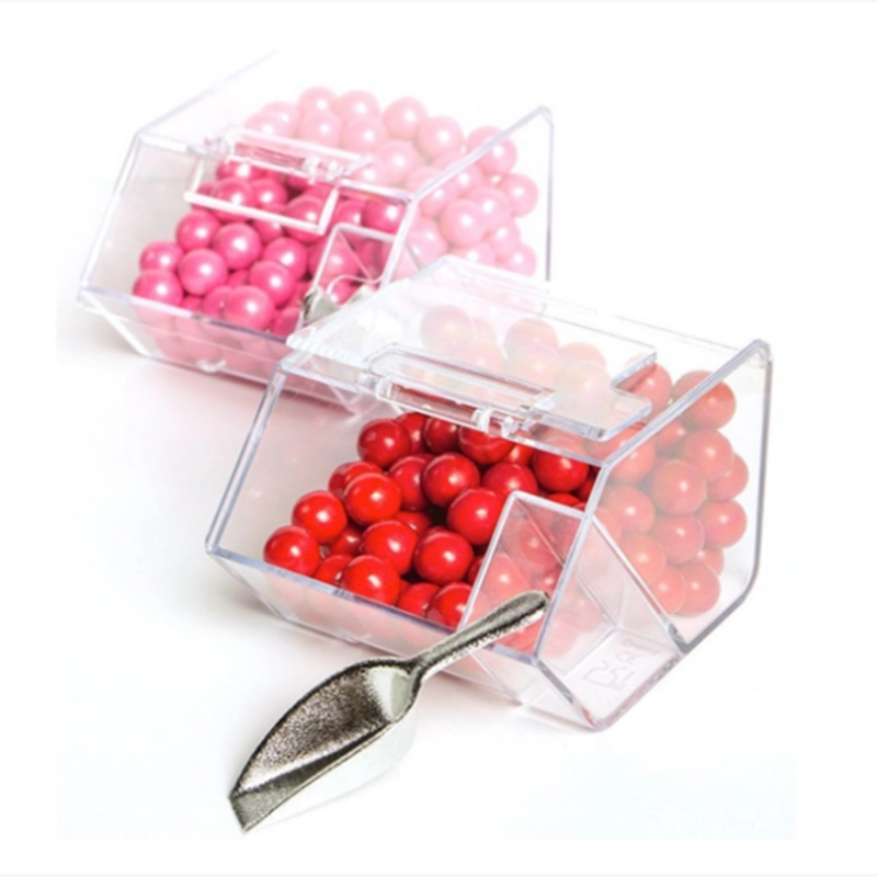 Hộp kẹo cưới acrylic mini hoàn hảo với nắp bản lề