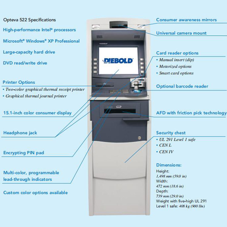 Diebold Opteva 522 Lobby Cash Dispenser