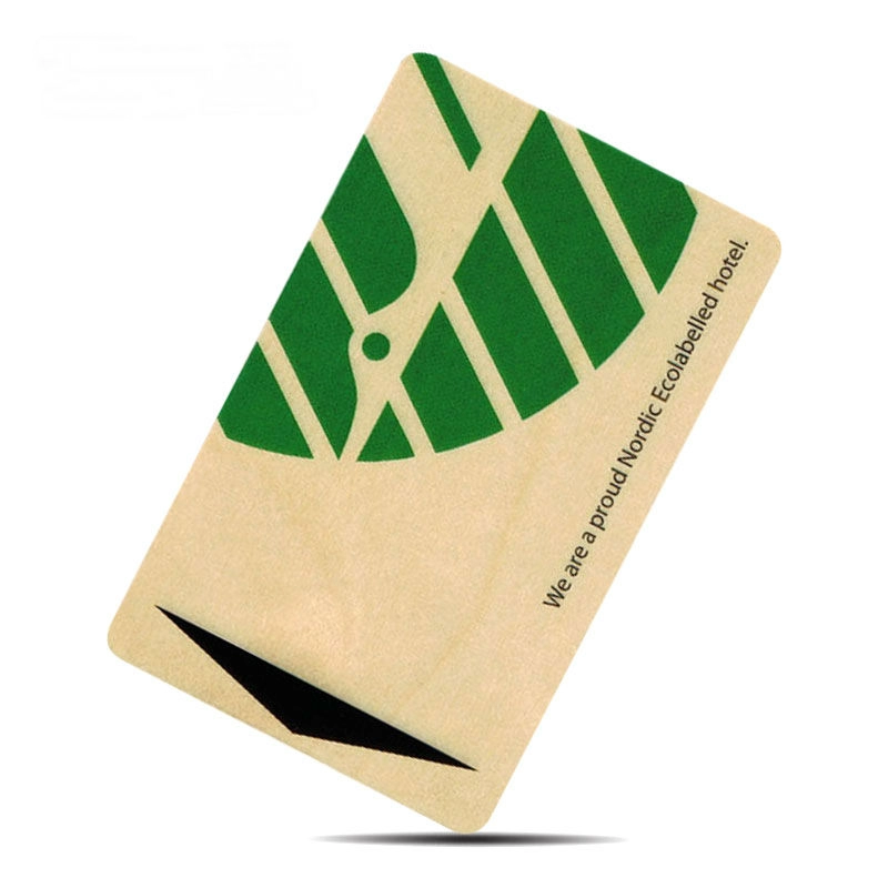Thẻ gỗ thân thiện với môi trường RFID với tàu Mifare Plus để kiểm soát ra vào khách sạn sang trọng