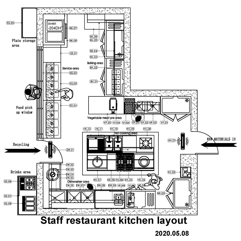 Giải pháp một cửa của thương mại công nghiệp Khách sạn Nhà hàng Thiết bị nhà bếp