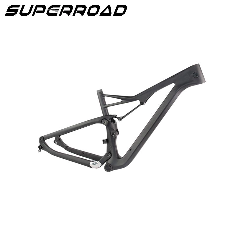 Chống nóng Superroad Khung xe đạp leo núi bằng sợi carbon 650B Plus Xe đạp 27,5 Khung treo hoàn toàn bằng carbon