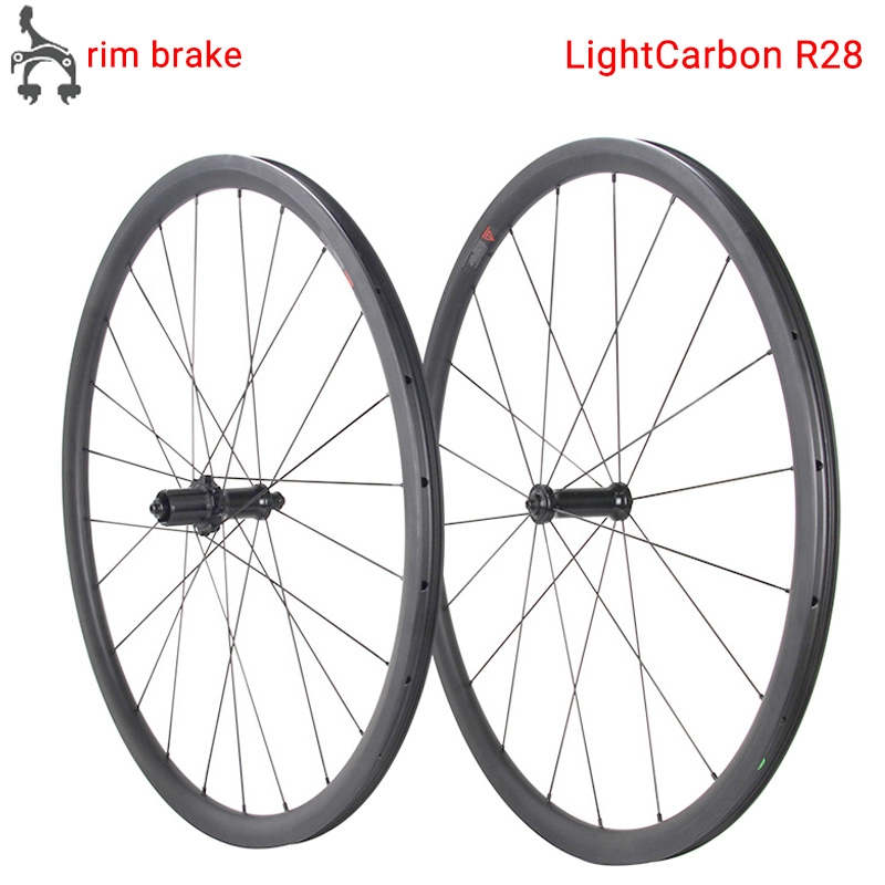 LightCarbon R28 Phanh bánh xe carbon tiết kiệm 700C Bánh xe đường bộ carbon với giá rẻ