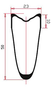 50mm tubular carbon road rim