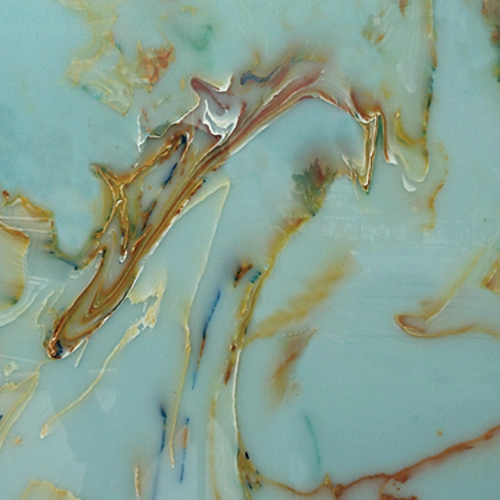 TR8003-Tấm đá Onyx màu xanh mờ huỳnh quang tràn nước