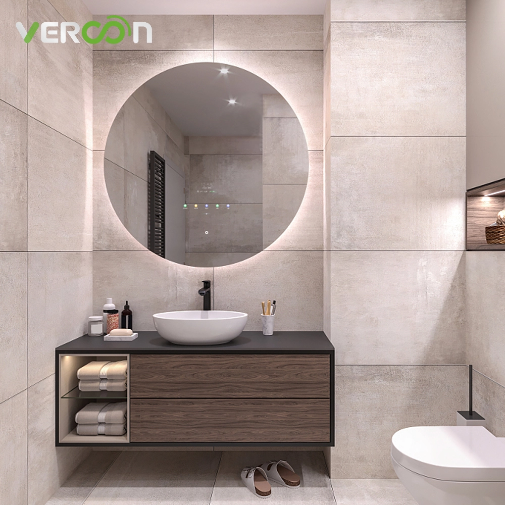 Phòng tắm tùy chỉnh Vercon Gương chiếu sáng thông minh có đèn LED chiếu sáng với Công tắc cảm ứng
