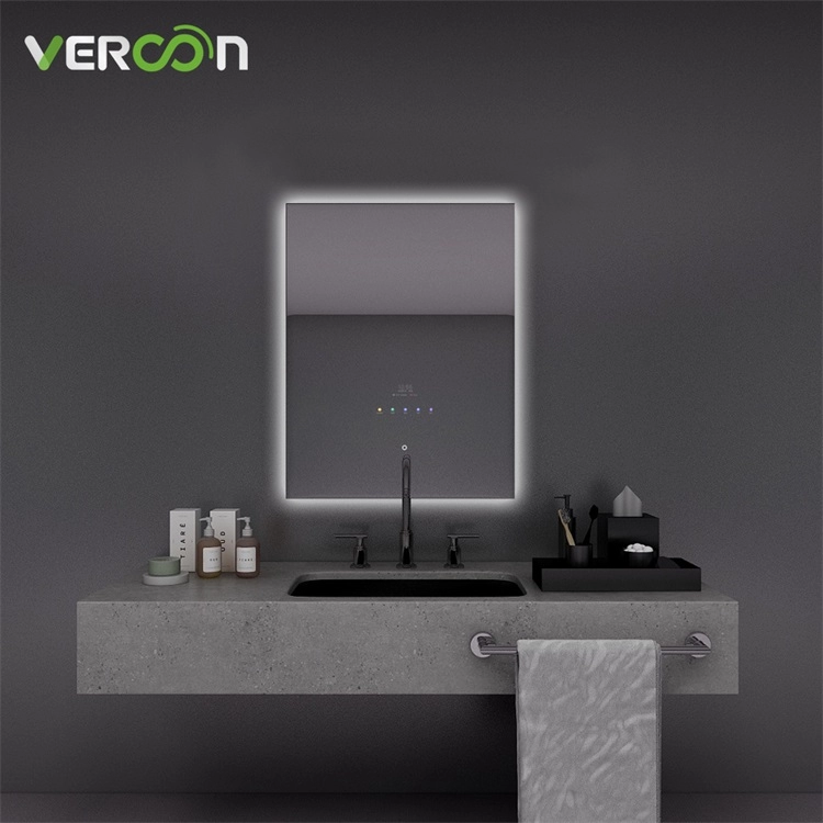 Mới đến treo tường Android 11 hình chữ nhật chống thấm nước có đèn nền cho khách sạn phòng tắm thông minh gương với bộ làm mờ