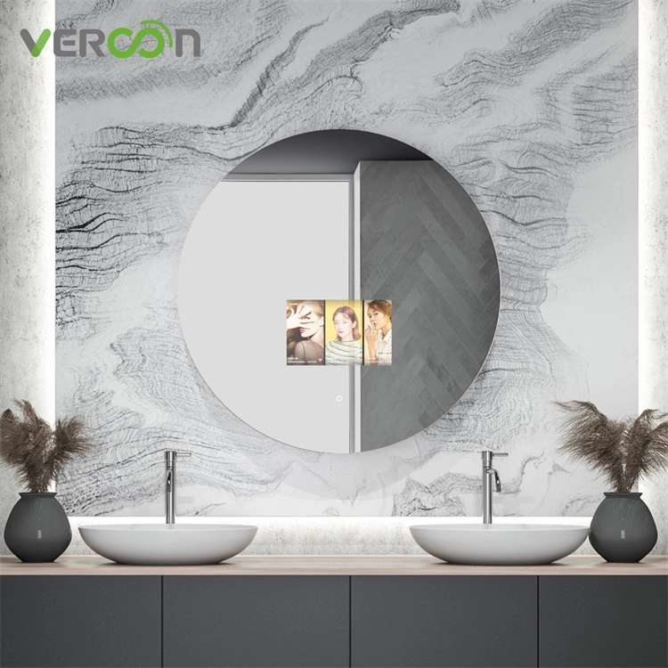 Gương thông minh hình tròn Vercon với Gương sáng Vanity