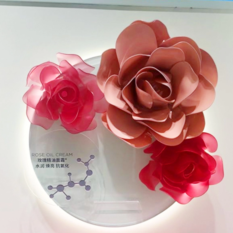 Đạo cụ hoa hồng acrylic để trang trí đám cưới màn hình cửa sổ