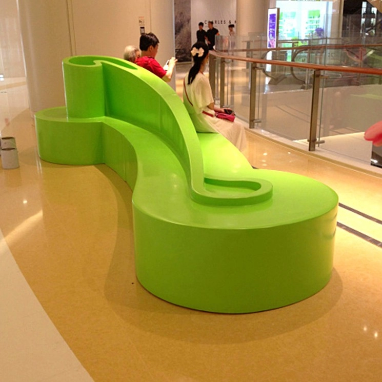 Sợi thủy tinh Ghi chú băng ghế dự bị trung tâm mua sắm ghế lớn trang trí